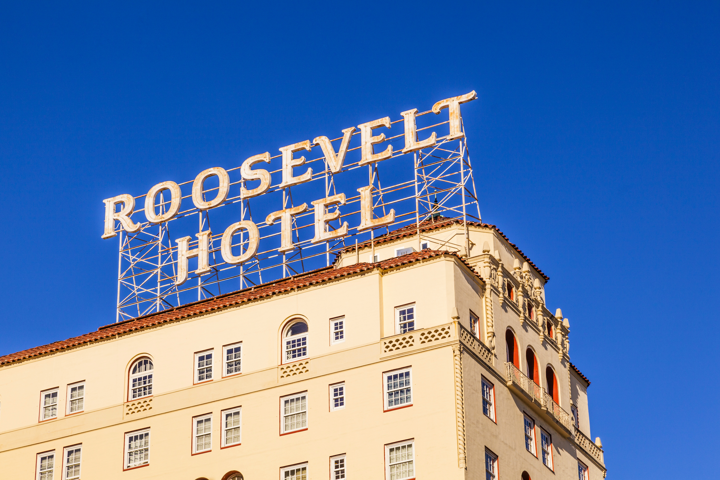 facade of famous historic Roosevelt Hotel