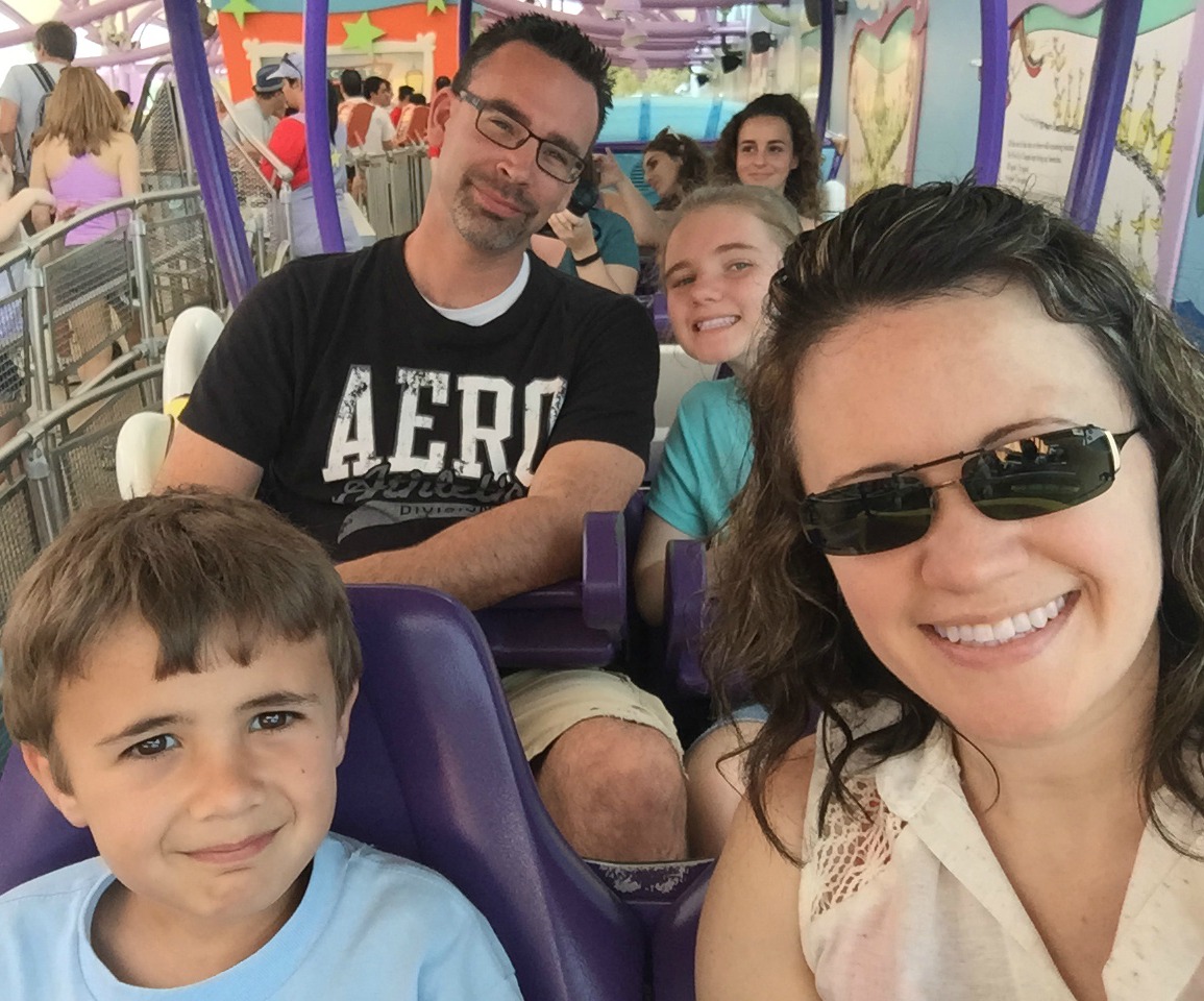 on family ride at universal