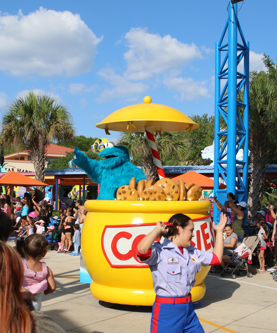 Cookie Monster float in Sesame Street parade