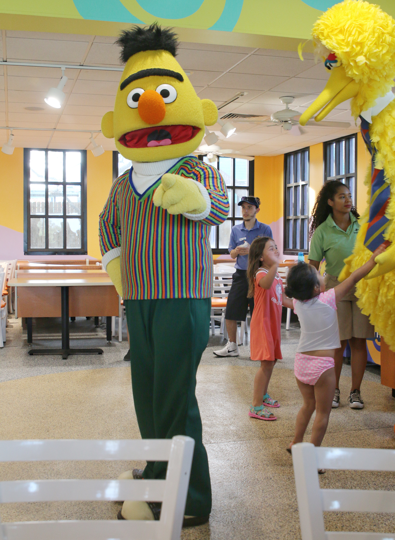 Bert meeting guests at Sesame Street dinner