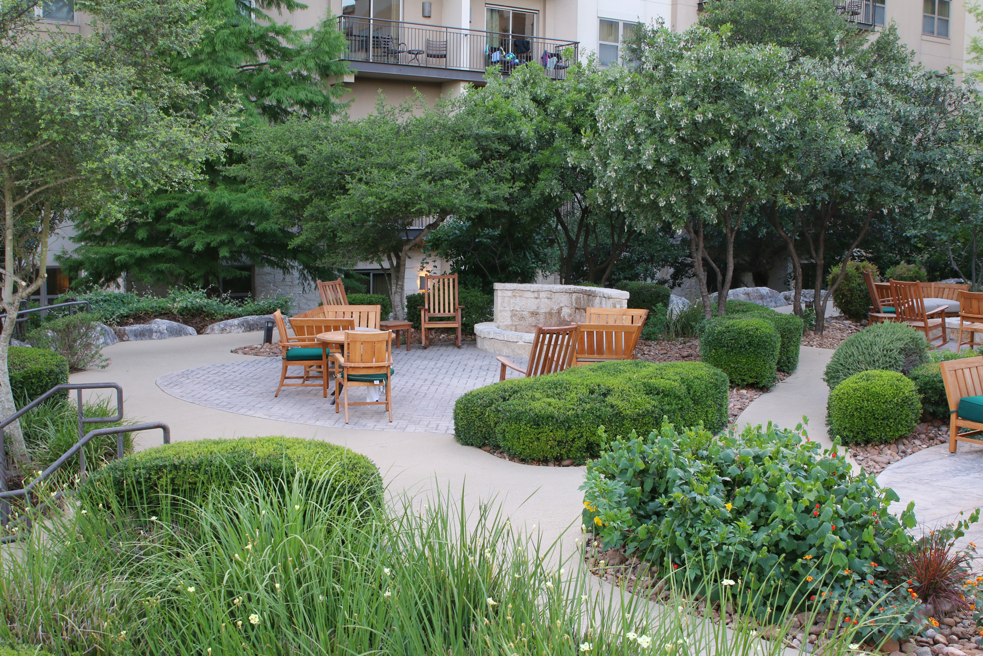 outdoor lounge at Hilton San Antonio hotel