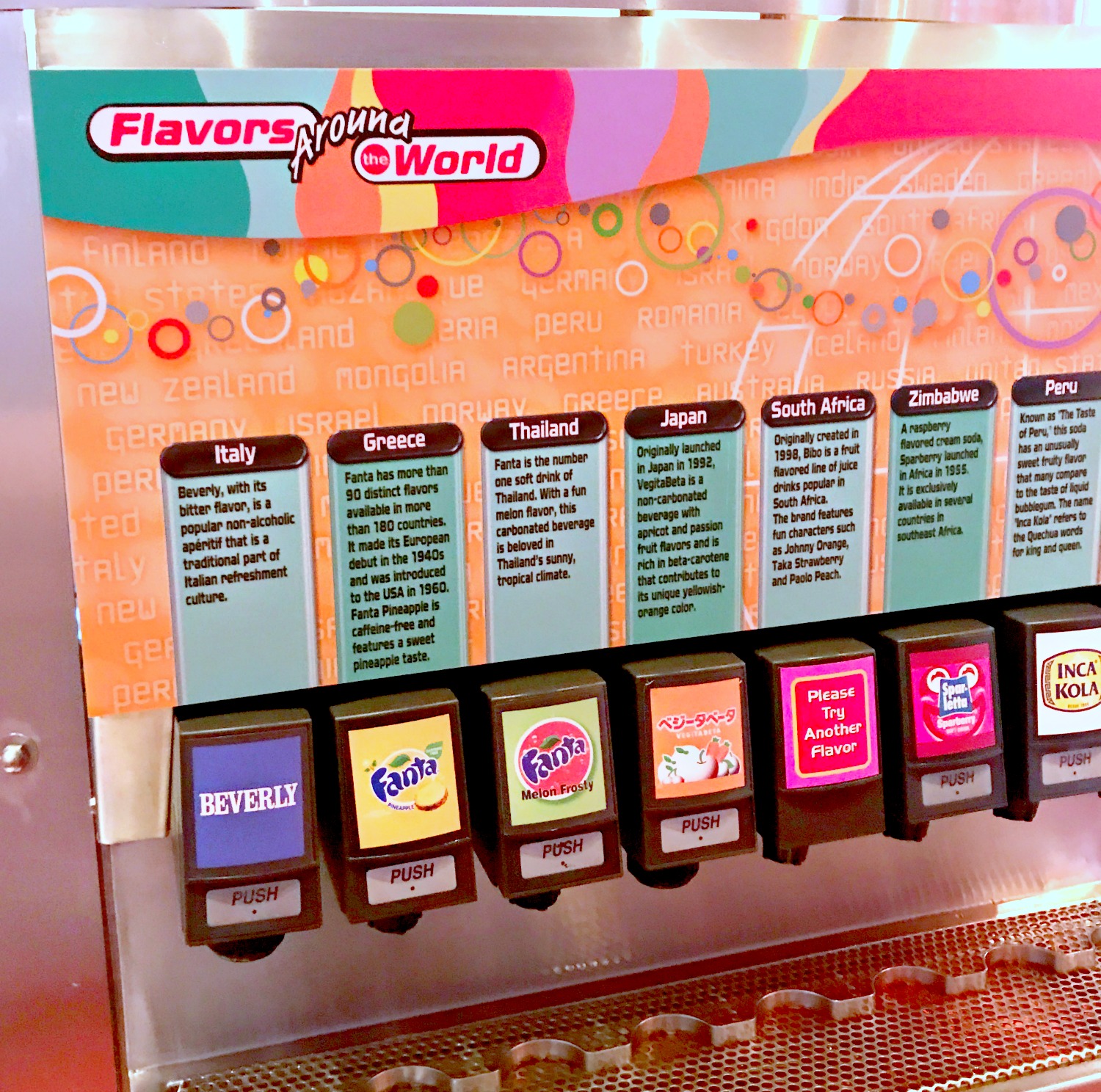 Free Soda Flavors from Around the World at Disney